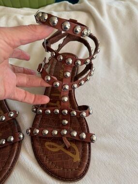 Sam Edelman Brown Studded Gladiator Sandals